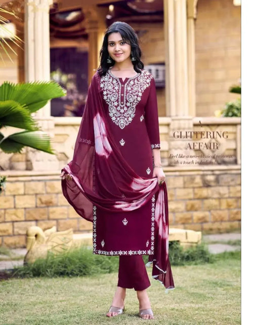 Load image into Gallery viewer, Women&#39;s Lucknow Kurta Pant Dupatta Set mahezon
