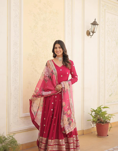 Load image into Gallery viewer, Women&#39;s Pink Gown Dupatta Set Party Wear mahezon
