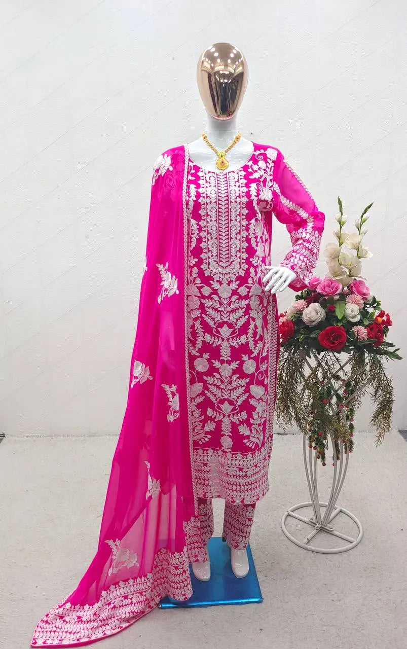 Women's Wedding Party Wear Kurta Pant Dupatta Suit mahezon