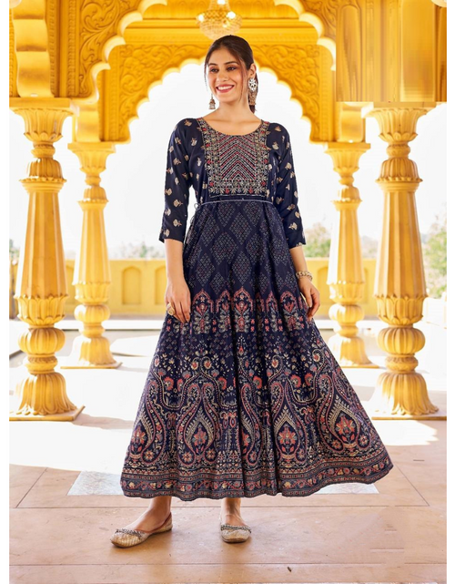 Load image into Gallery viewer, Women&#39;s Embroidery Sequence Anarkali Gown mahezon
