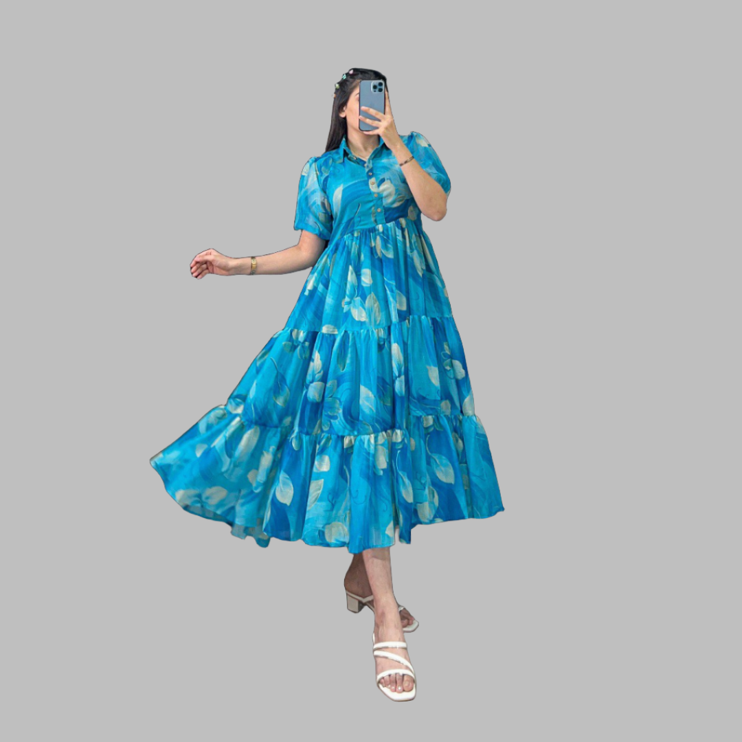 Women's Party Wear Floral Frock Dress mahezon