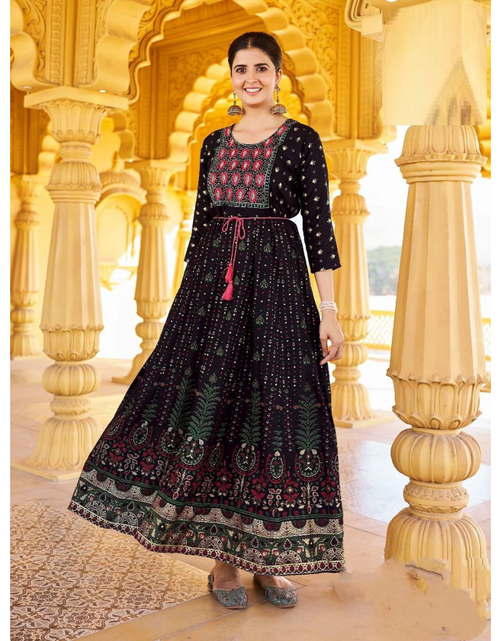 Load image into Gallery viewer, Women&#39;s Embroidery Sequence Anarkali Gown mahezon
