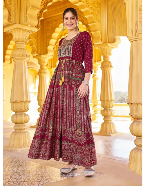 Load image into Gallery viewer, Women&#39;s Embroidery Sequence Anarkali Gown mahezon
