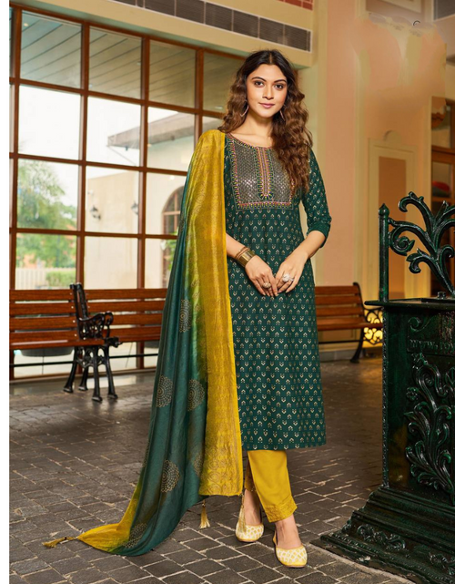 Load image into Gallery viewer, Women&#39;s Diwali Kurti Pant Dupatta Suit mahezon
