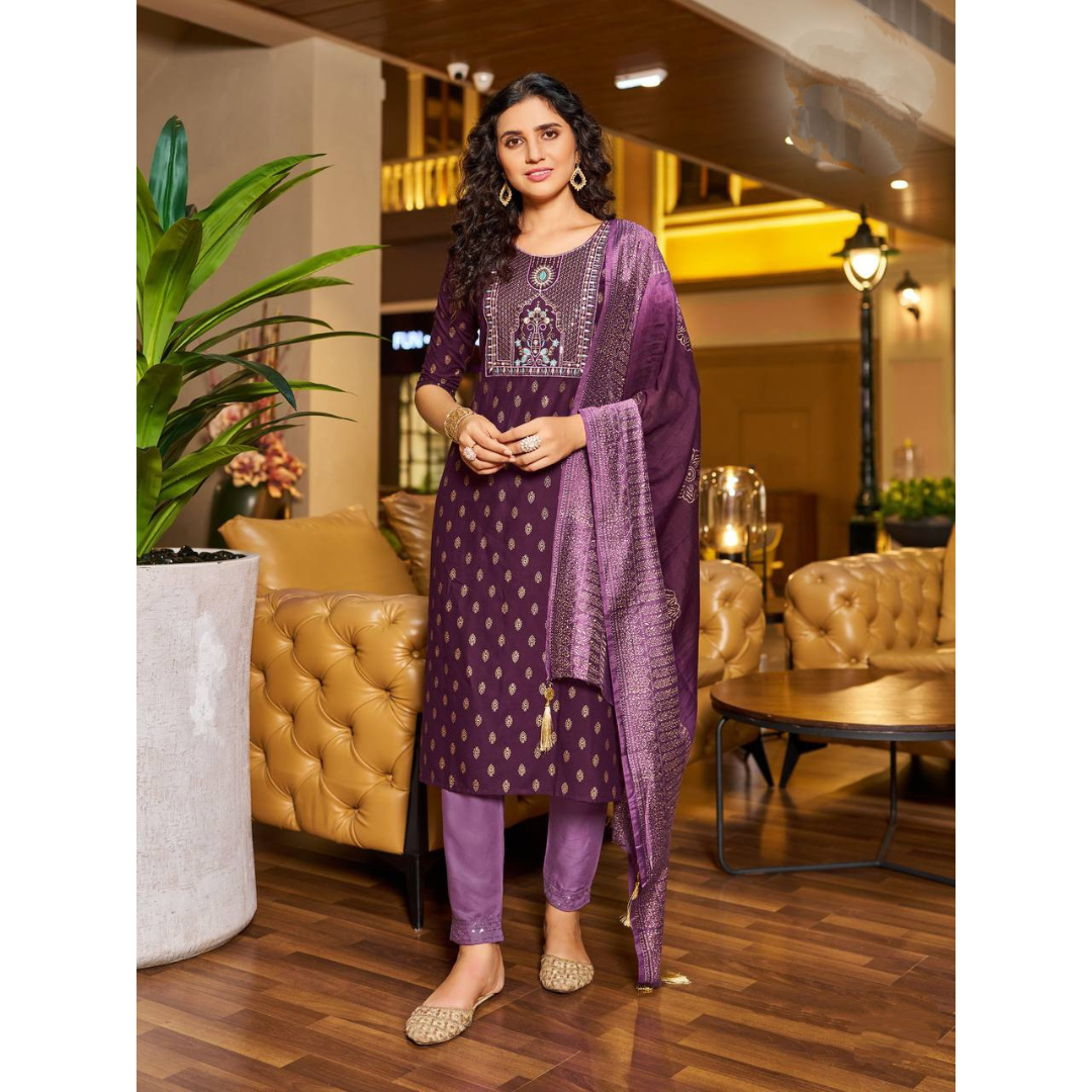 Women's Diwali Kurti Pant Dupatta Suit mahezon