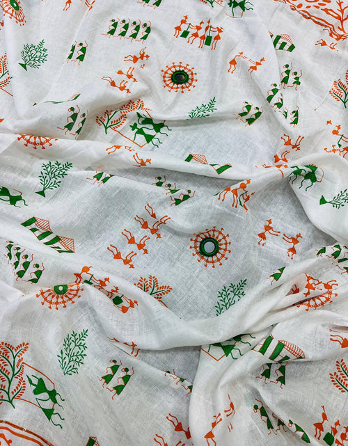 Load image into Gallery viewer, Tricolor Women’s Saree for Republic and Independence Day mahezon
