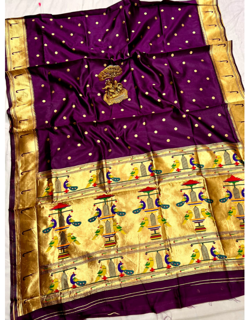 Load image into Gallery viewer, Women&#39;s Purple Paithani Sarees
