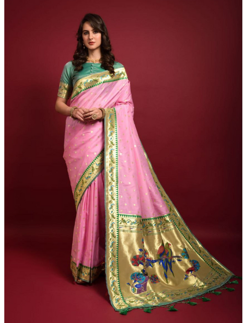 Load image into Gallery viewer, Women&#39;s Soft Silk Banarasi Paithani Saree mahezon

