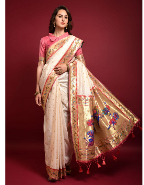 Load image into Gallery viewer, Women&#39;s Soft Silk Banarasi Paithani Saree mahezon
