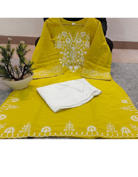 Comfortable Embroidery Cotton Women Co-Ord sets mahezon