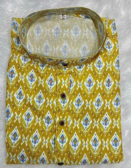 Load image into Gallery viewer, Yellow Traditional Indian Cotton Father Son Same Matching Kurta Pajama mahezon
