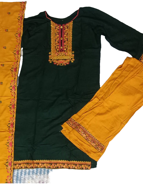 Load image into Gallery viewer, Beautiful Diwali Embroidery Women Kurti Palazzo with Dupatta set mahezon
