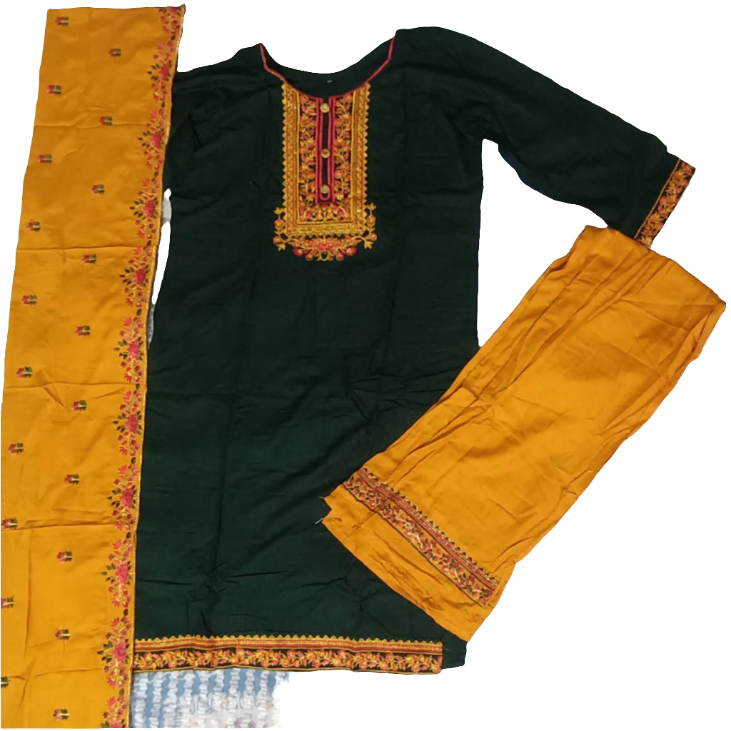 Beautiful Diwali Embroidery Women Kurti Palazzo with Dupatta set mahezon