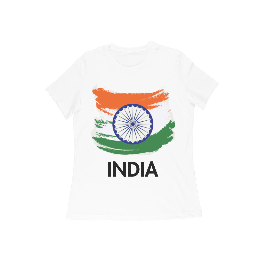 Women Tricolour Tiranga Half Sleeve Tshirt for Independence and Republic Day Printrove