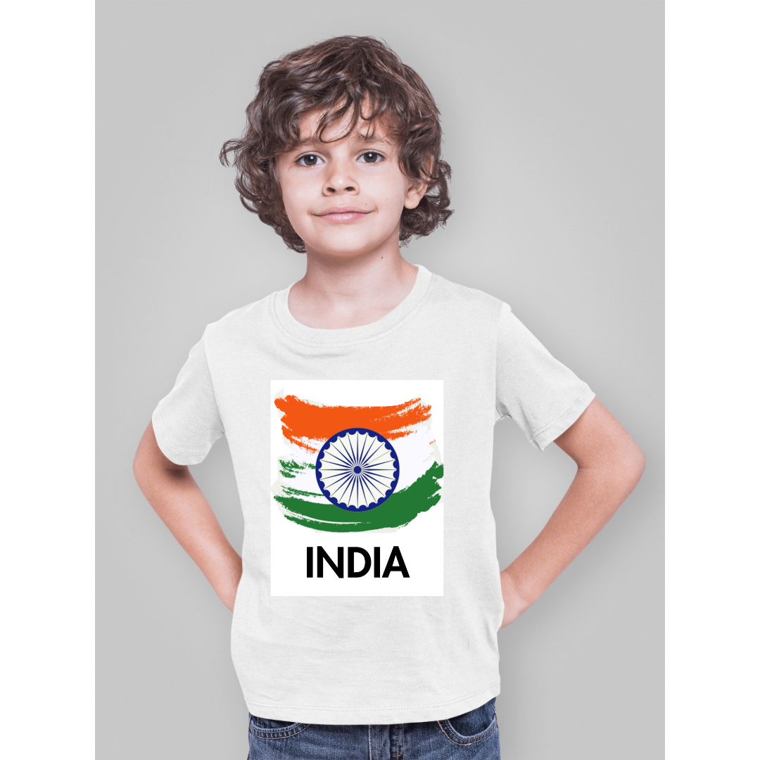 Independence Day Dress White T-shirt for Kids Boys and Girls Printrove