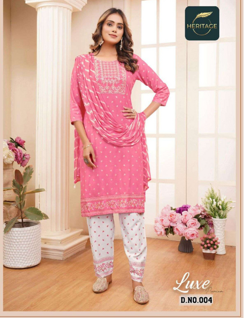 Load image into Gallery viewer, Exclusive Light Pink Naira cut Kurti Pant Dupatta Suit mahezon
