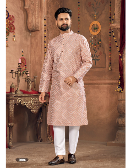 Load image into Gallery viewer, Men&#39;s Traditional Silk Kurta Pajama Set
