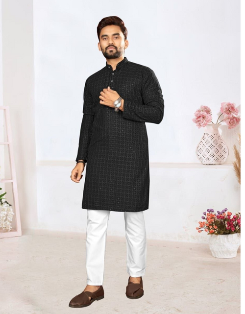 Load image into Gallery viewer, Men&#39;s Traditional Lucknowi Kurta Pajama Set mahezon
