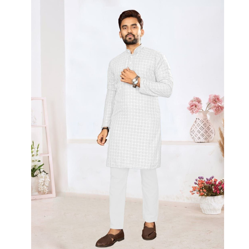 Men's Traditional Lucknowi Kurta Pajama Set mahezon