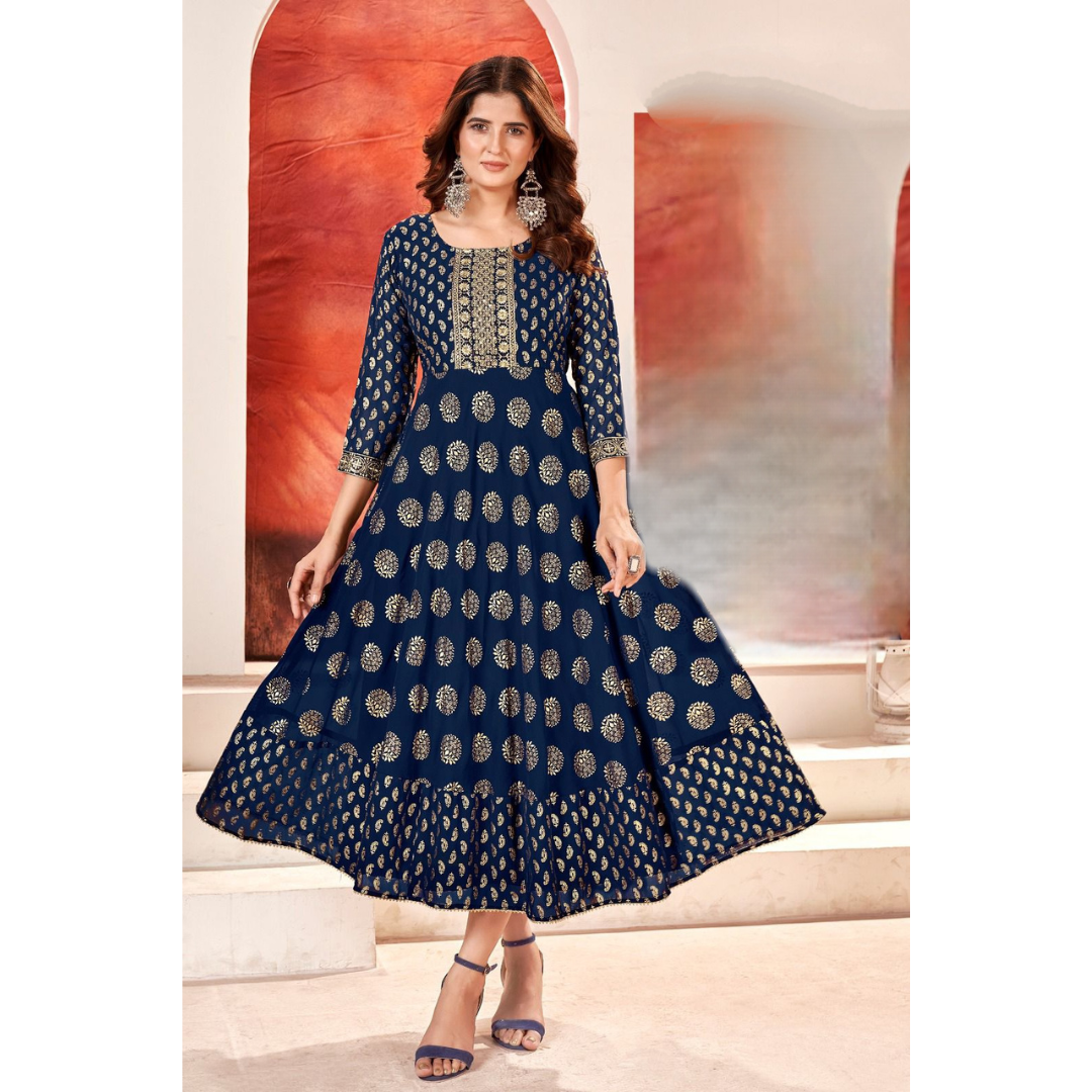 Embroidery Sequence Women Gown mahezon
