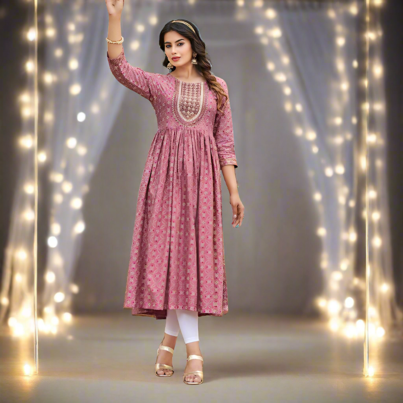 Women's Embroidery Naira Cut Kurti mahezon