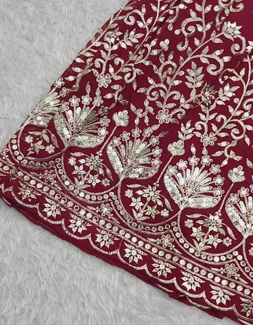 Load and play video in Gallery viewer, Designer Red Bridal wear Top Sharara with Dupatta
