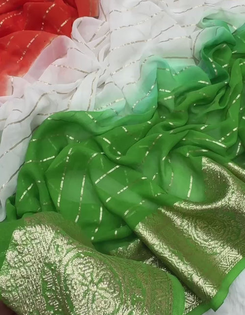 Load and play video in Gallery viewer, Women&#39;s Tiranga Special Independence Day Saree
