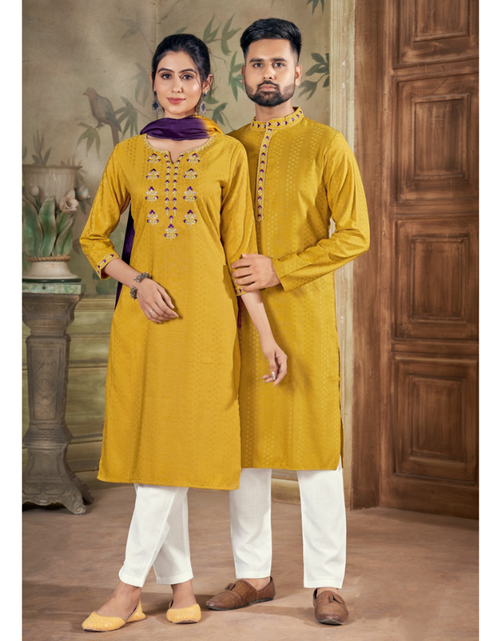 Load image into Gallery viewer, Beautiful Traditional Diwali Men and Women Couple Wear Same Matching Dress mahezon
