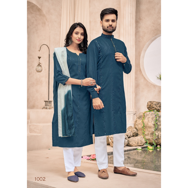 Traditional Diwali Couple Wear Same Matching Outfits mahezon