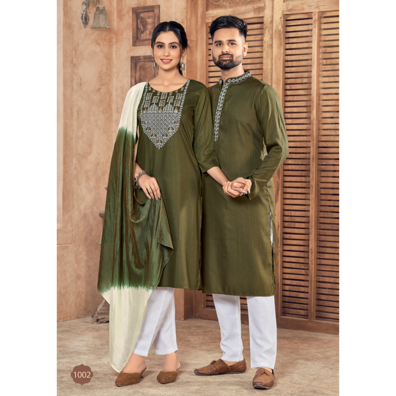 Traditional Diwali Wear Couple Same Matching Outfits mahezon