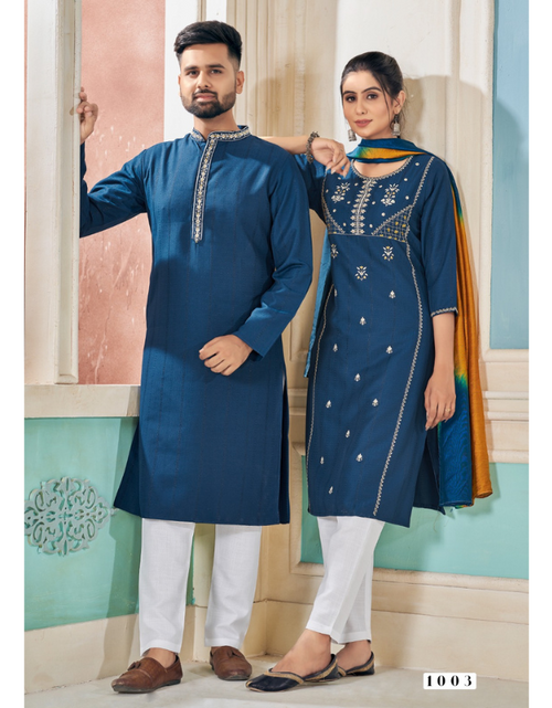 Load image into Gallery viewer, Traditional Diwali Couple Wear Same Matching Dress Set mahezon
