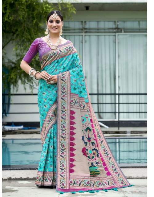Load image into Gallery viewer, Women Banarasi Soft Silk Patola Saree mahezon
