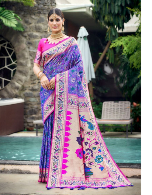 Load image into Gallery viewer, Women Banarasi Soft Silk Patola Saree mahezon
