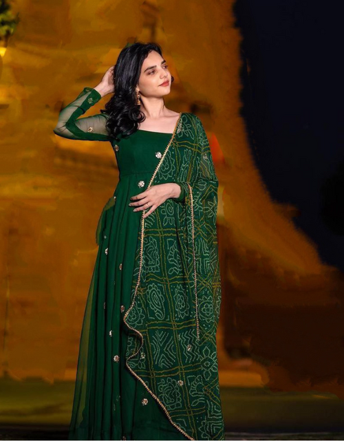 Buy Red Long Anarkali Gown Poshak at Rs. 650 online from Surati Fabric  fancy kurtis : Poshak-R