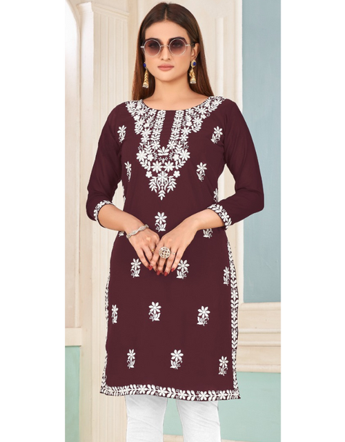 Load image into Gallery viewer, Women&#39;s Lucknowi Embroidery Kurti mahezon
