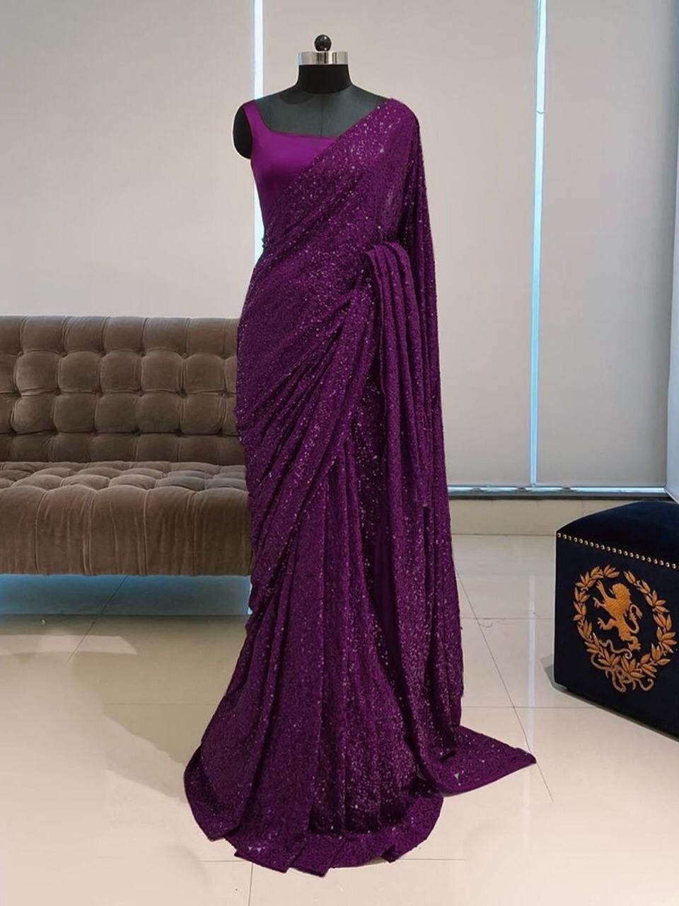Beautiful Bollywood Sequin Party and Wedding Wear Sarees mahezon