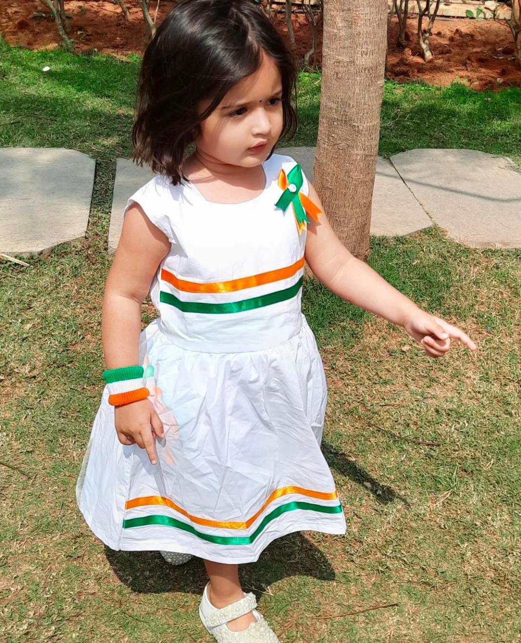 Kaku Fancy Dresses Girls Frock Costume For Independence Day/Republic Day  -Multicolour, 3-4 Years, For Girls : Amazon.in: Clothing & Accessories