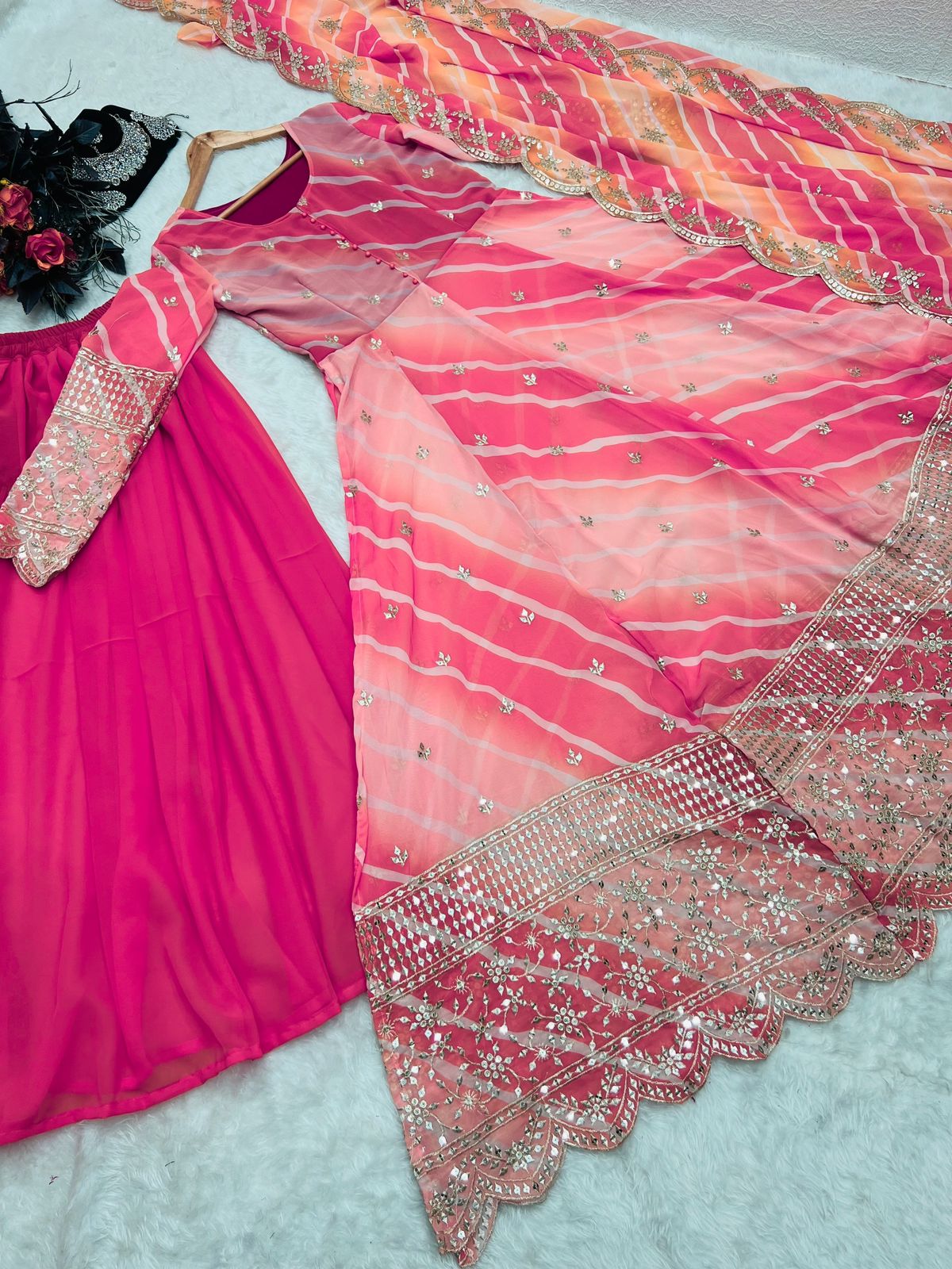 Beautiful Gown Palazzo Duppatta set for Party wear and Diwali. mahezon