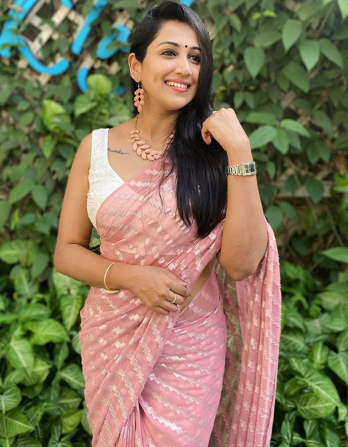 Load image into Gallery viewer, Beautiful Pink Leheriya Saree with blouse  mahezon
