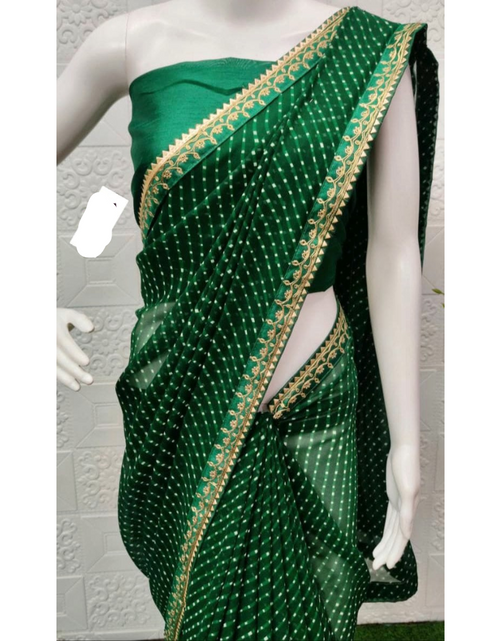 Load image into Gallery viewer, Beautiful Georgette Lehariya Designer Sarees with blouse piece mahezon
