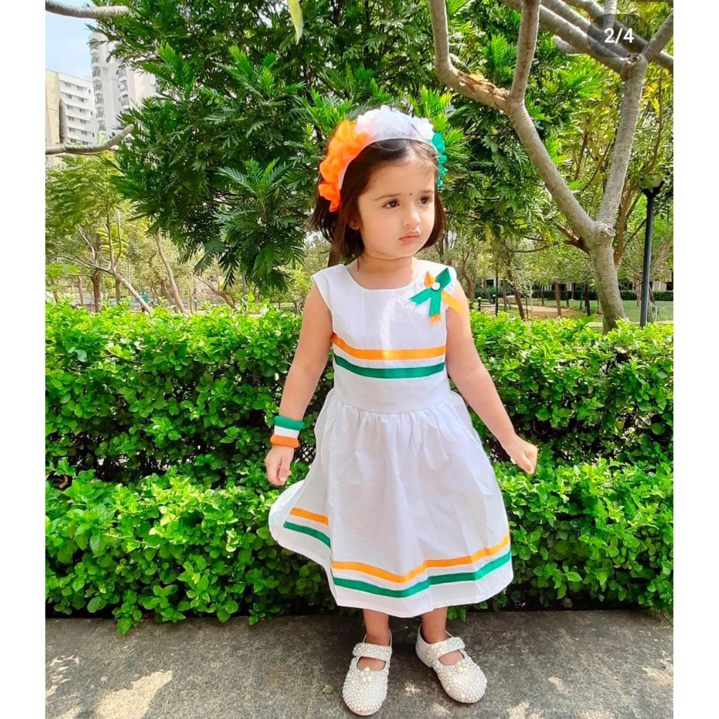 Independence Day Girls Tricolour Frock. mahezon