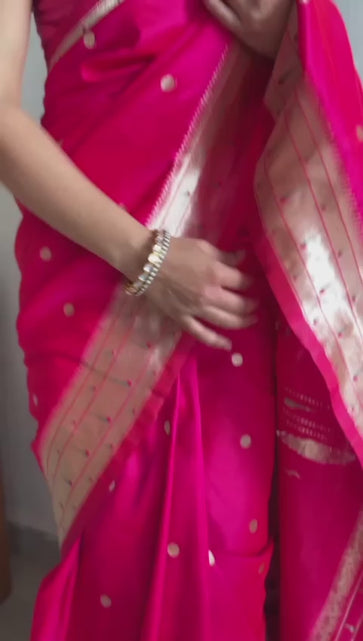 Load and play video in Gallery viewer, Women Traditional Paithani Saree for Wedding &amp; Party 
